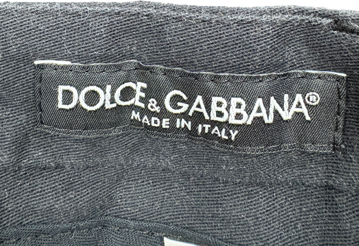 Dolce & Gabbana Black Cat Print Trousers UK XL