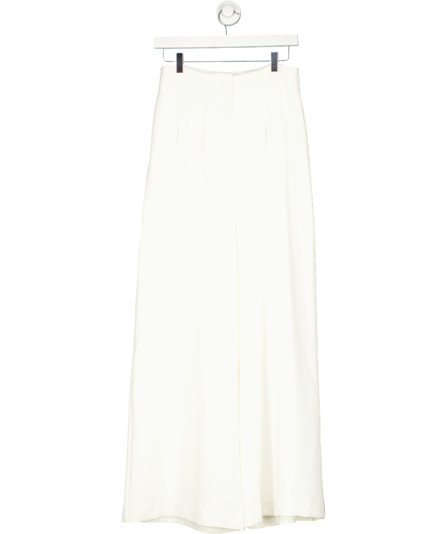 Mint Velvet White Wide Leg Darted Trousers UK 10