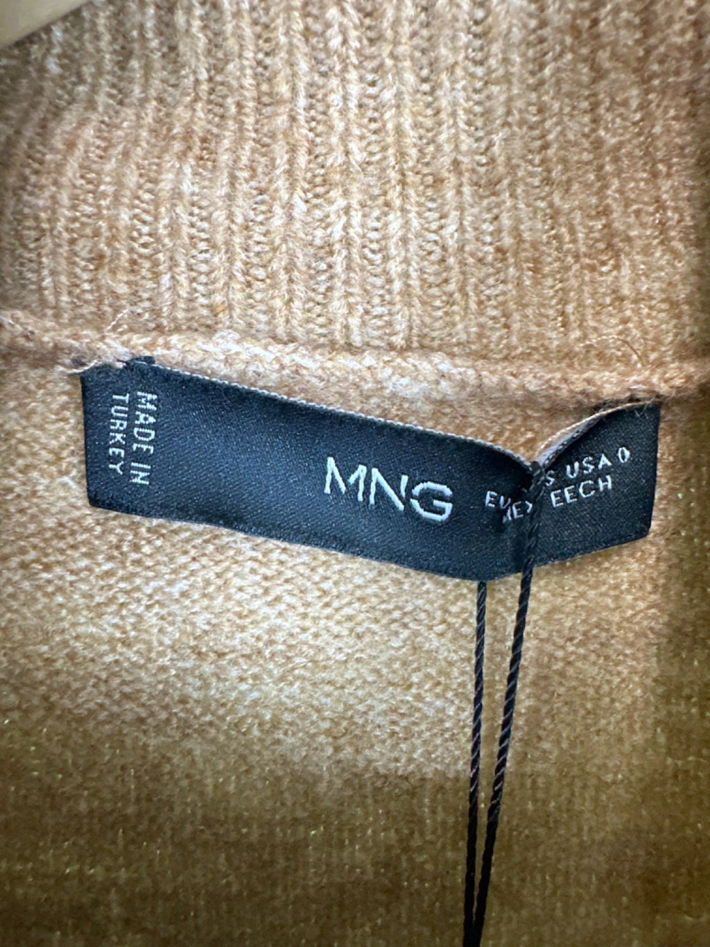 Mango Beige Knitted Midi Dress UK XXS