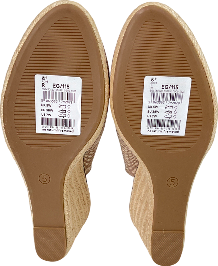 lipsy london Beige Standard Fit Mid Closed Toe Sparkly Slingback Wedges UK 5 EU 38 👠