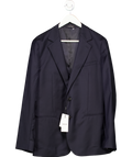 REISS Blue Single Breasted Wool Suit Jacket Slim-fit In Navy UK 40" CHEST