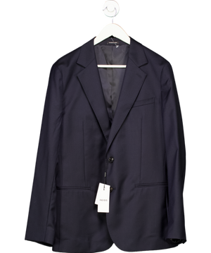 REISS Blue Single Breasted Wool Suit Jacket Slim-fit In Navy UK 40" CHEST