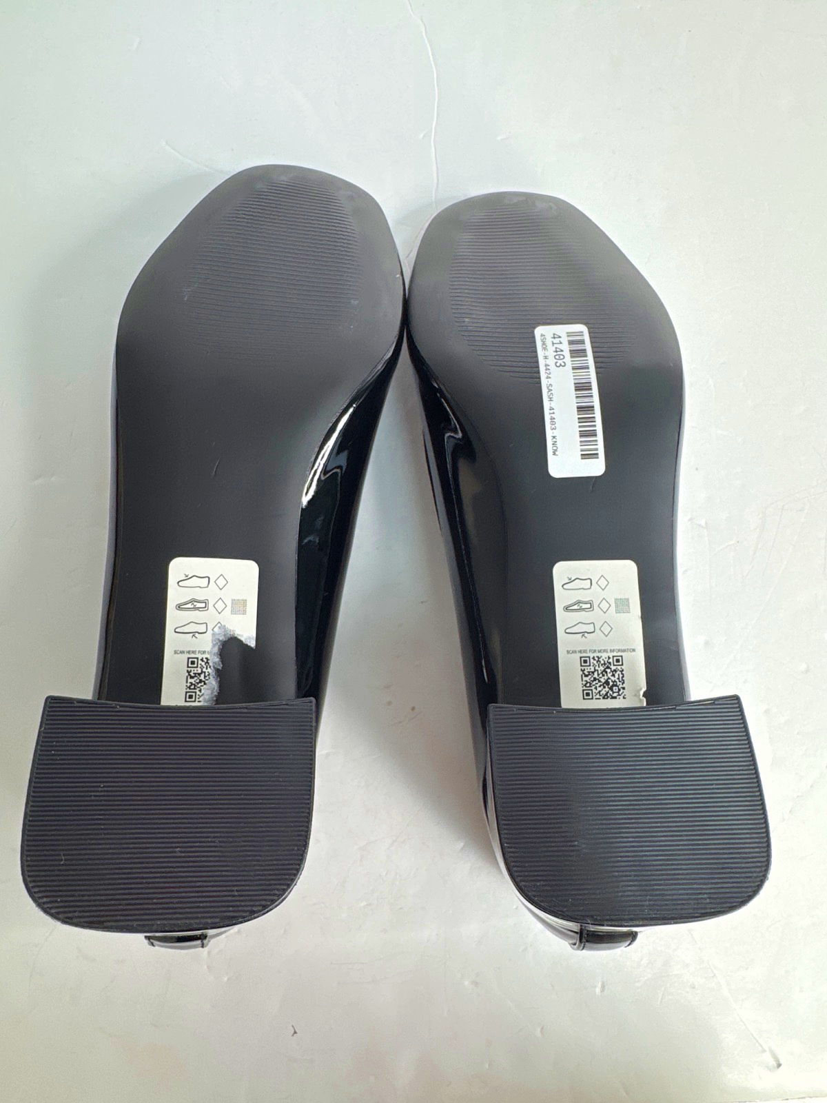 ASOS Black Patent Block Heel Ballet Shoes UK 6 EU 39