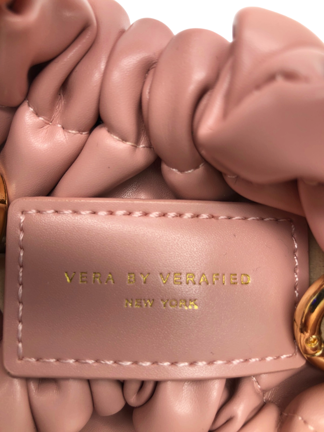 Vera by Verafied Pink Ruched Handle Crossbody Bag