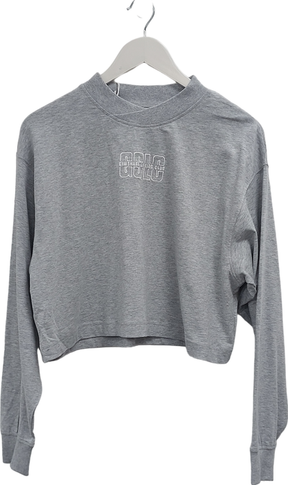 gymshark Grey Oversize Graphic Outline Long Sleeve Top UK M