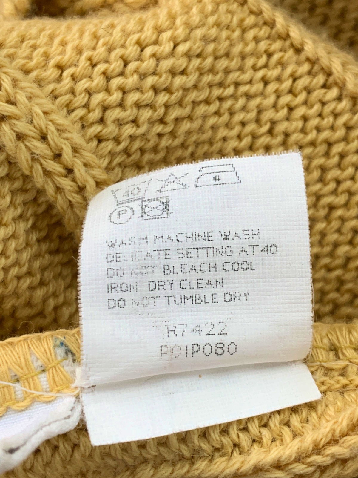 Paul & Shark Yellow Cable Knit Jumper UK S