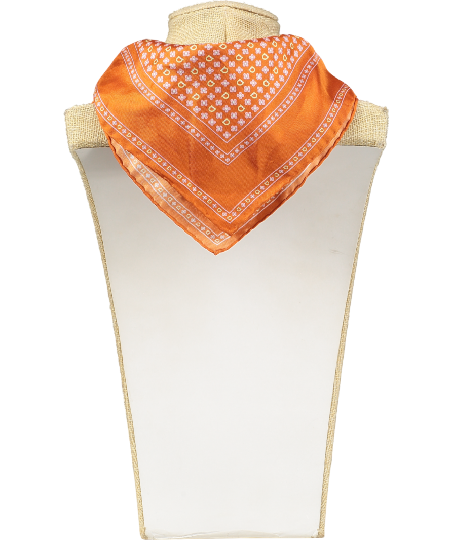 Ferragamo Orange 100% SILK Pocket Square