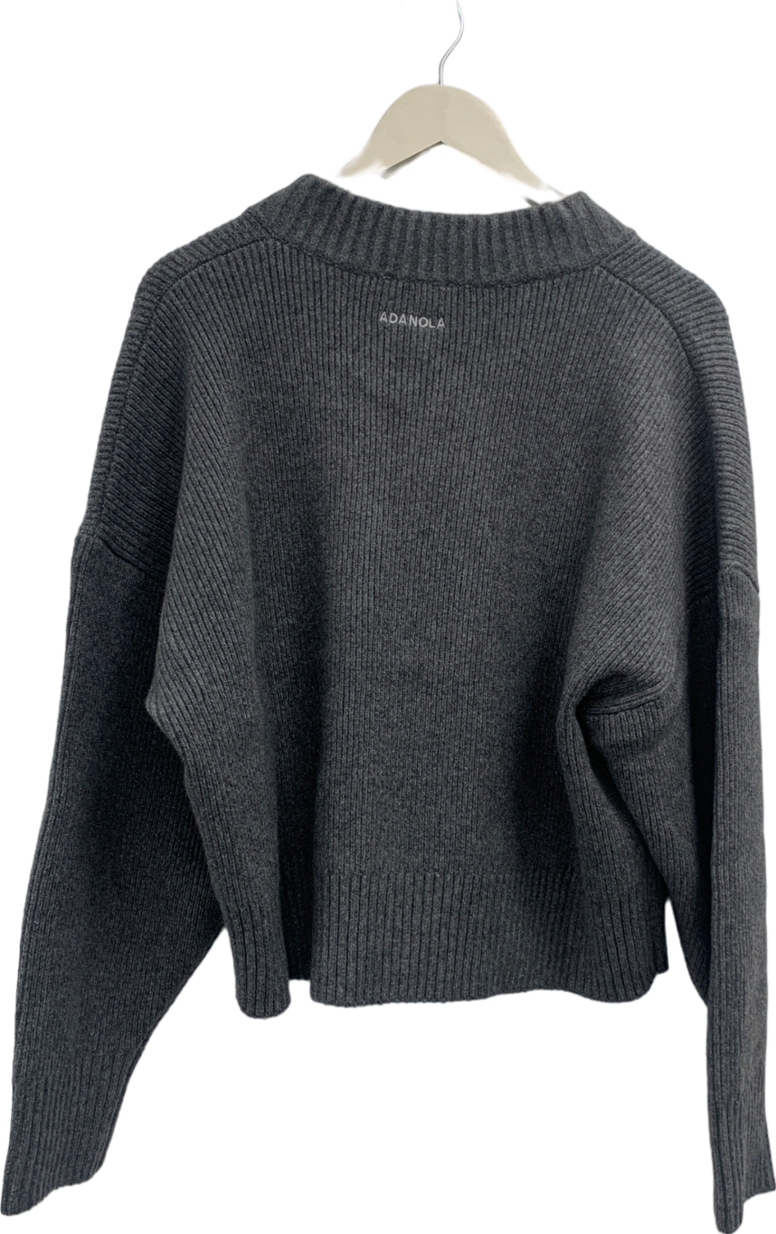 Adanola Grey Knit Bomber Jumper UK XS