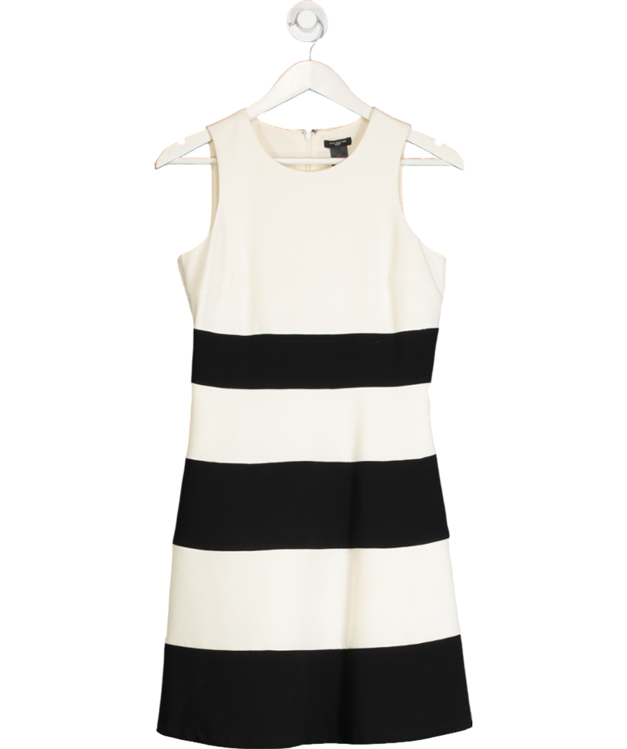 Ann Taylor Cream Petite Striped Shift Dress UK 4