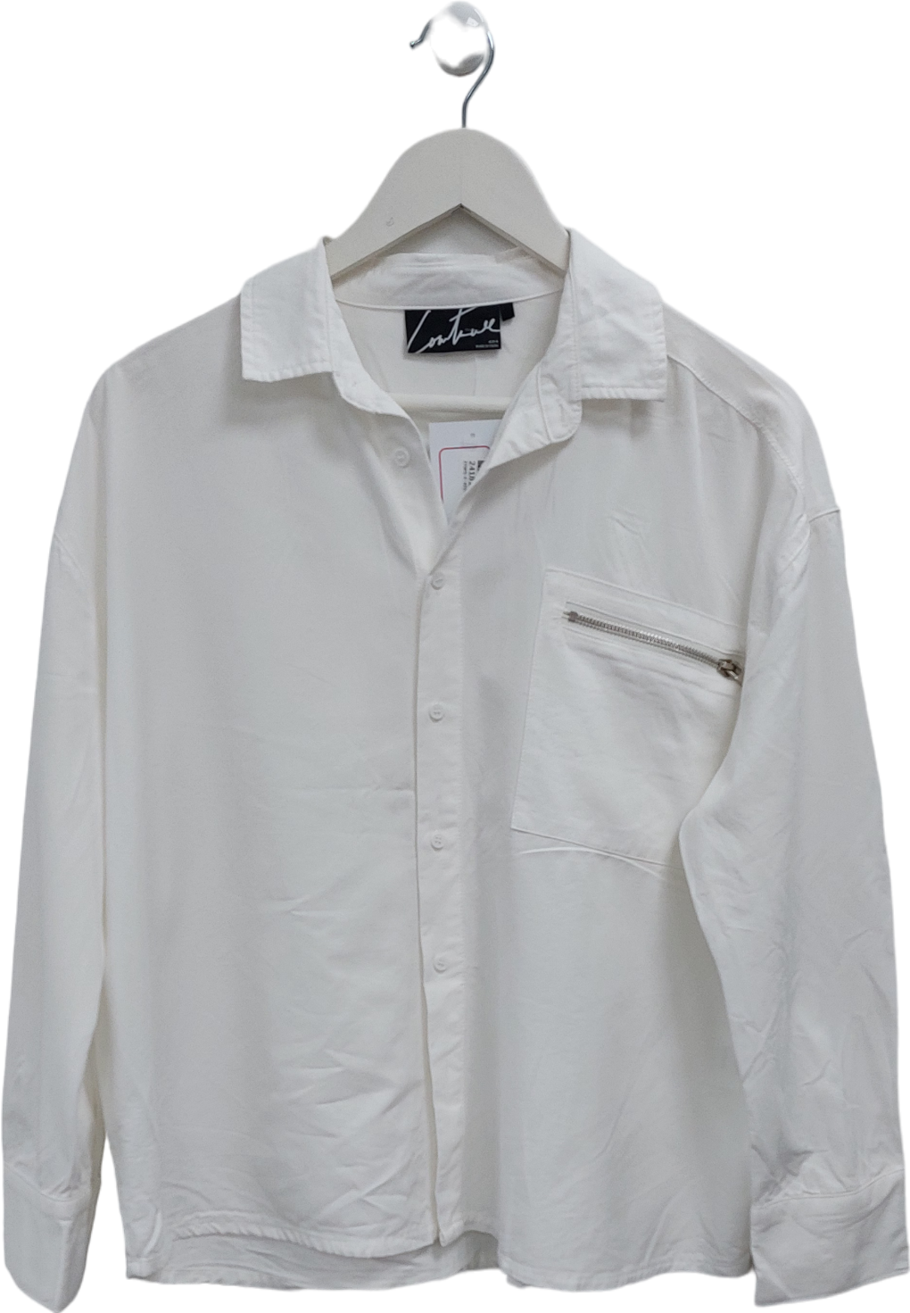 The Couture Club White Zip Pocket Detail Shirt UK 6