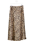 TALBOTS Beige Luxury Satin Midi Slip Skirt - Leopard Us4 UK 8