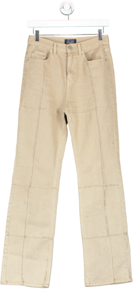 Sllow Garments Beige Seam Detail Jeans UK 10