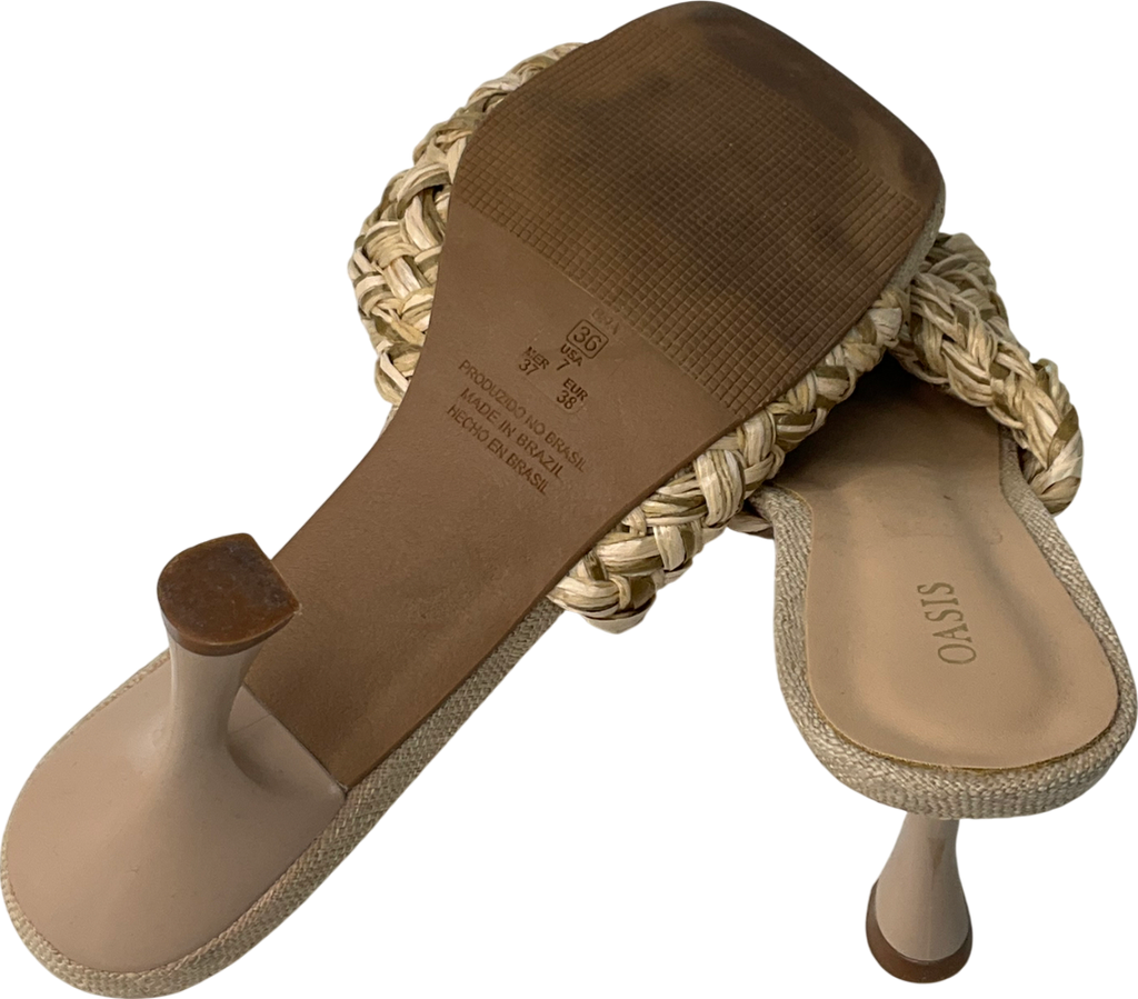 Oasis Beige Woven Heels UK 5 EU 38 👠