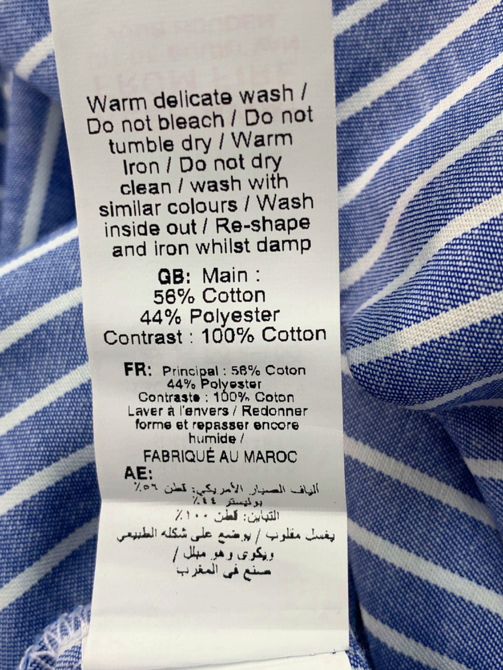 New Look Blue Striped Long-Sleeve Shirt UK 10