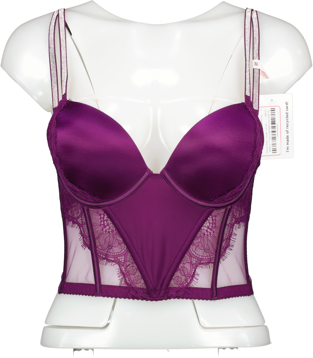 Victoria's Secret Purple Very Sexy Double Shine Strap Bra Top BNWT UK 32C