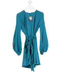 Kalita Blue Gaia Cotton Mini Wrap Dress UK XS/S