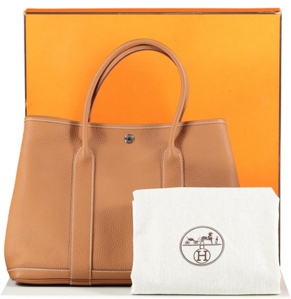 Hermès Gold Leather Garden Party 36 Tote Handbag