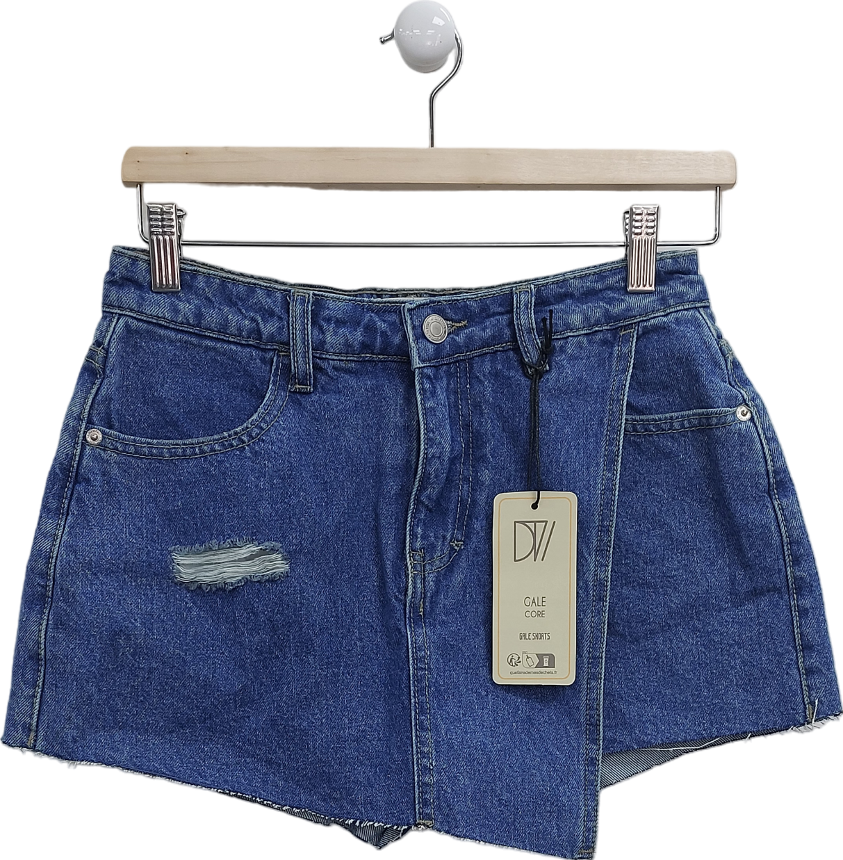 Don't Think Twice Blue Gale Denim Skort UK 8