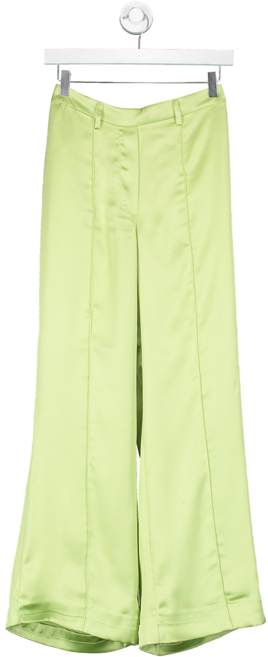 PRETTY LAVISH Hailee Satin Trousers Green UK 8