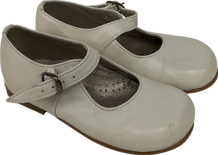 Papouelli Cream Sienna Leather Shoes UK 7 EU 24 👼