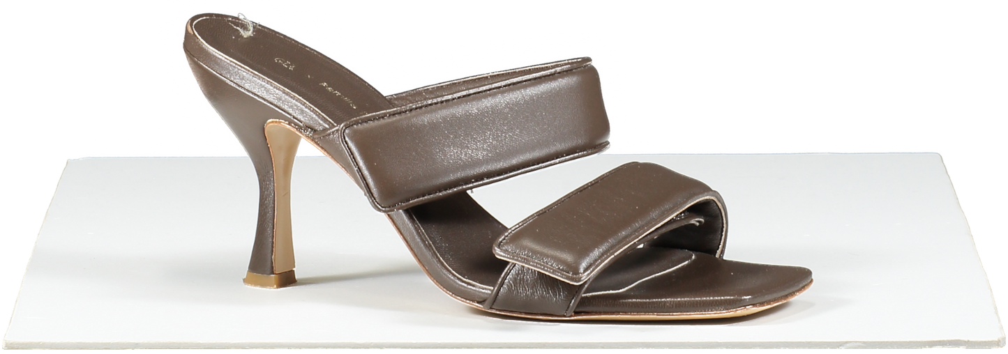 GIA BORGHINI X Pernille Teisbaek Perni 03 Leather Sandals In Brown UK 6 EU 39 👠