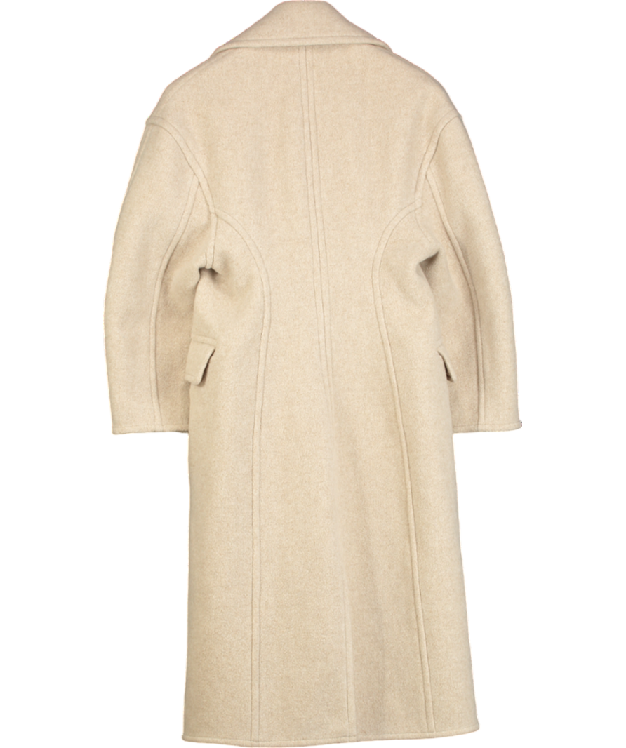 Acne Studios Beige Single Breasted Wool Blend Coat UK XXS