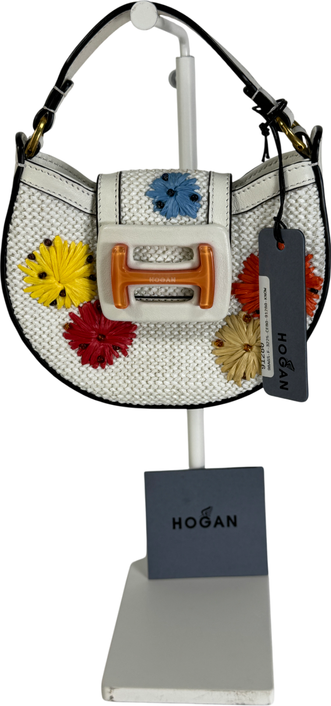Hogan White H-bag Woven Mini Bag