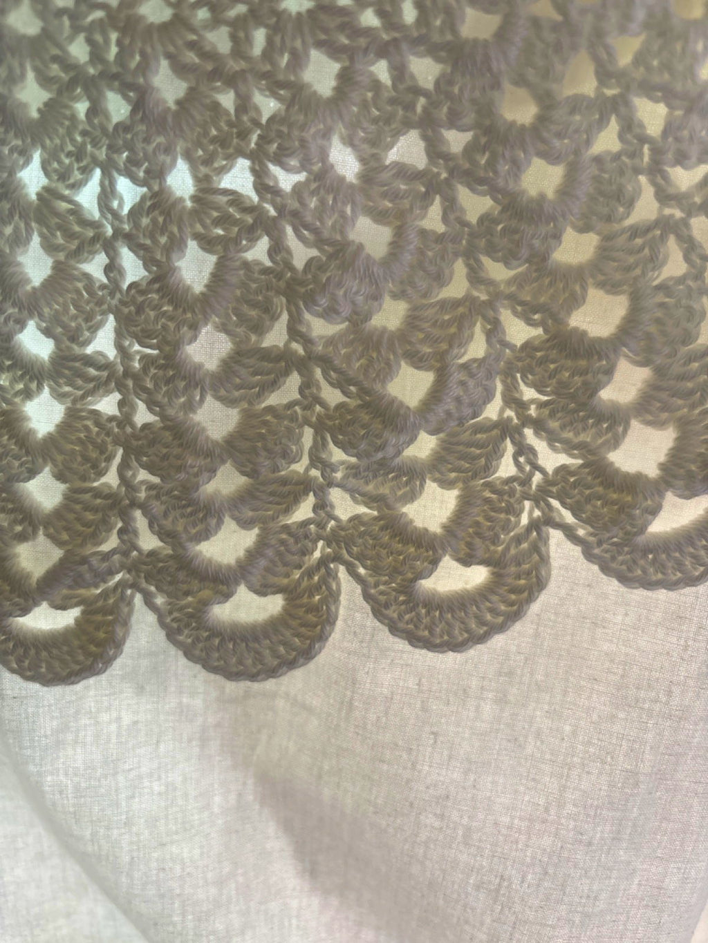 White Crochet Collar Detail Dress UK M