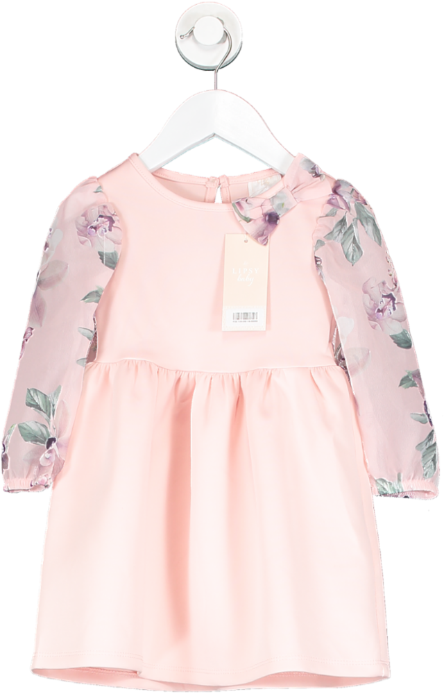 lipsy london Pink Long Sleeve Floral Sleeve 12-18 Months