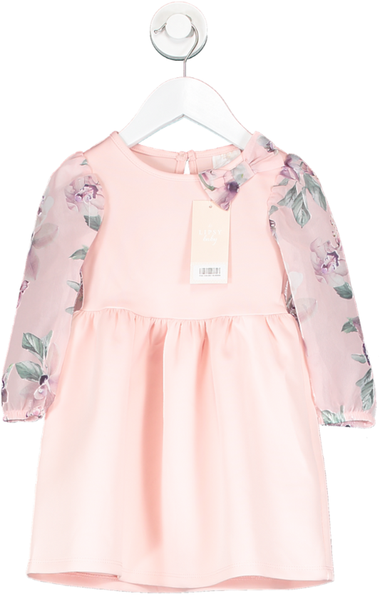 lipsy london Pink Long Sleeve Floral Sleeve 12-18 Months