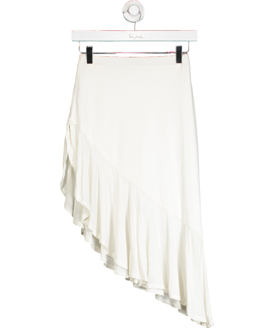Lovers and Friends White Asymmetric Frill Detail Mini Skirt UK S
