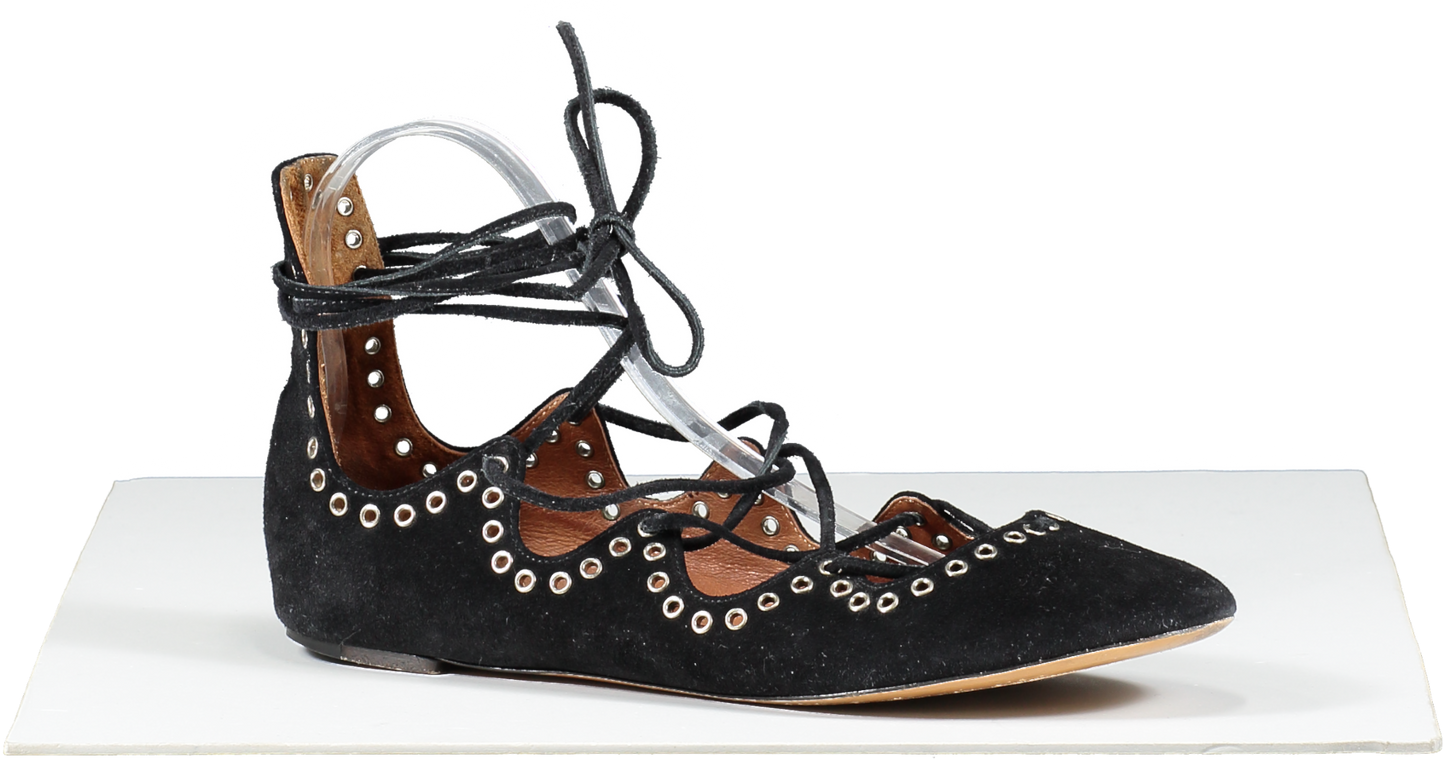 Isabel Marant Black Flat Lace Up Gladiator Sandals UK 6 EU 39 👠