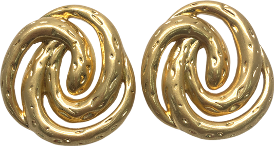 Metallic Large Swirl Earrings One Size