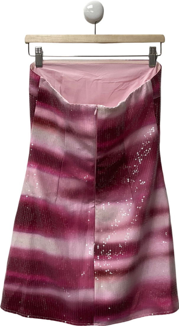 White Fox Pink Make Up My Mind Mini Dress Boysenberry Ripple UK L