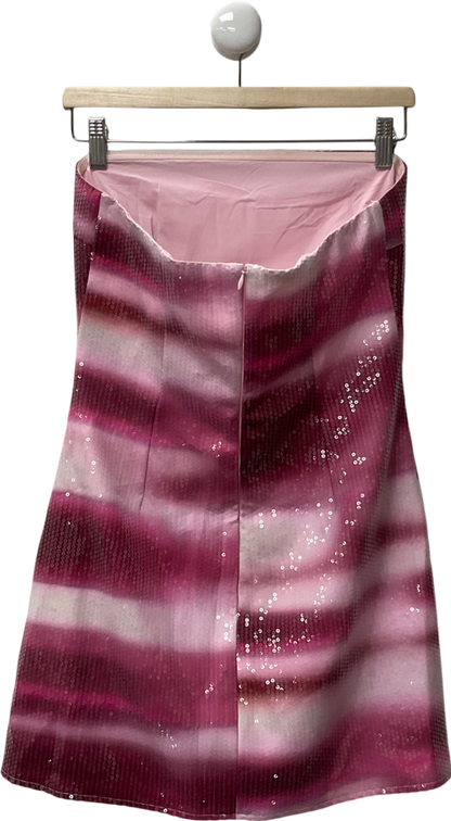 White Fox Pink Make Up My Mind Mini Dress Boysenberry Ripple UK L