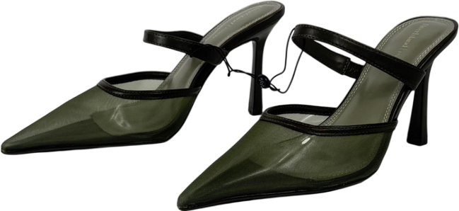 River Island Green Khaki Mesh Court Heels UK 4 EU 37