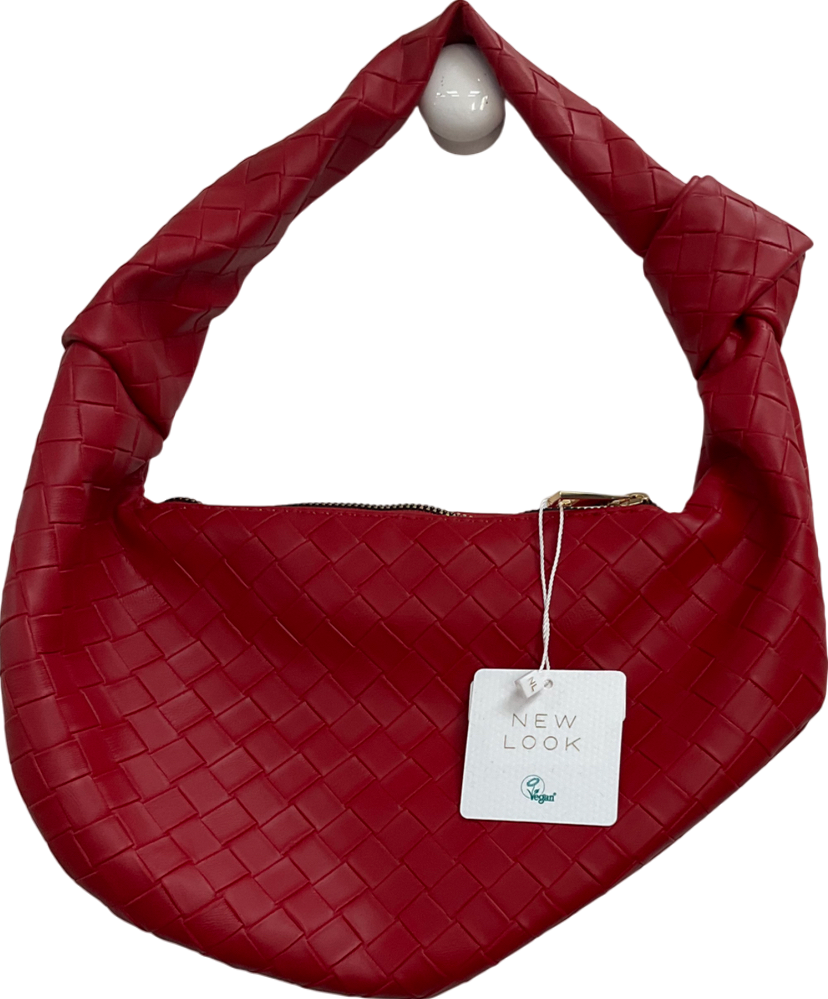 New Look Red Woven Leather Look Mini Top Handle Bag