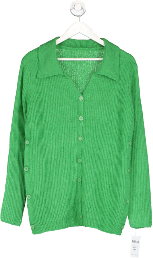 cupshe Green Button Down Cardigan UK S