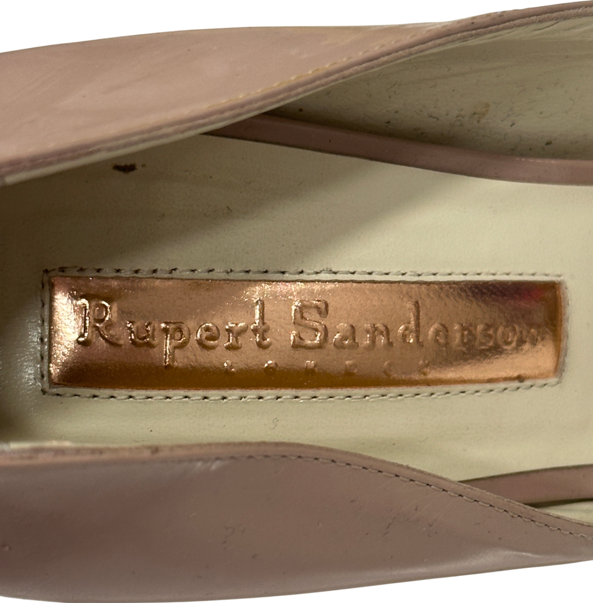 Rupert Sanderson Pink Patent Gold-detail Wedge Heels UK 7 EU 40 👠