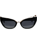 Max Mara Black Thin Frame Cat Eye Sunglasses