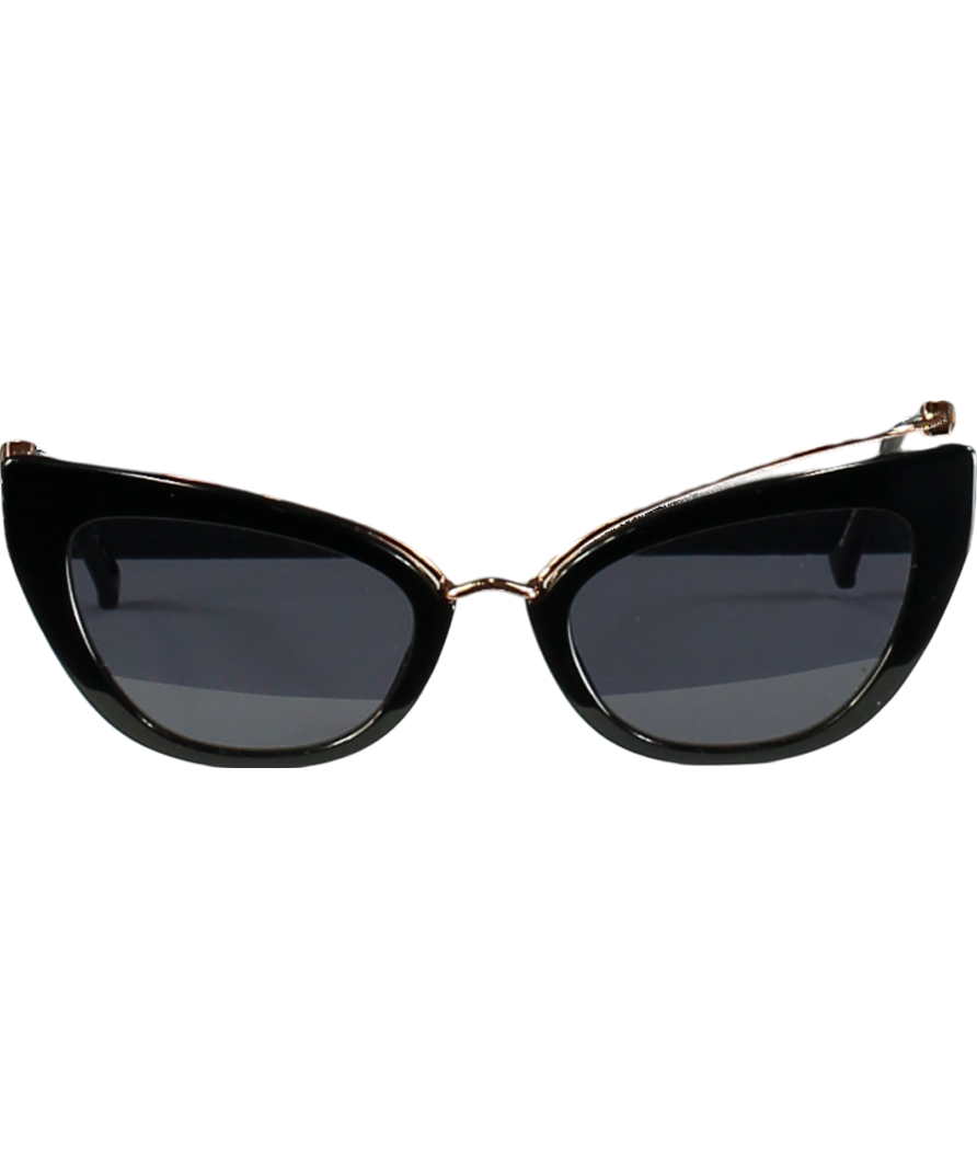 Max Mara Black Thin Frame Cat Eye Sunglasses One Size