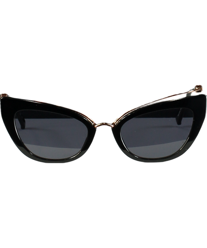 Max Mara Black Thin Frame Cat Eye Sunglasses One Size