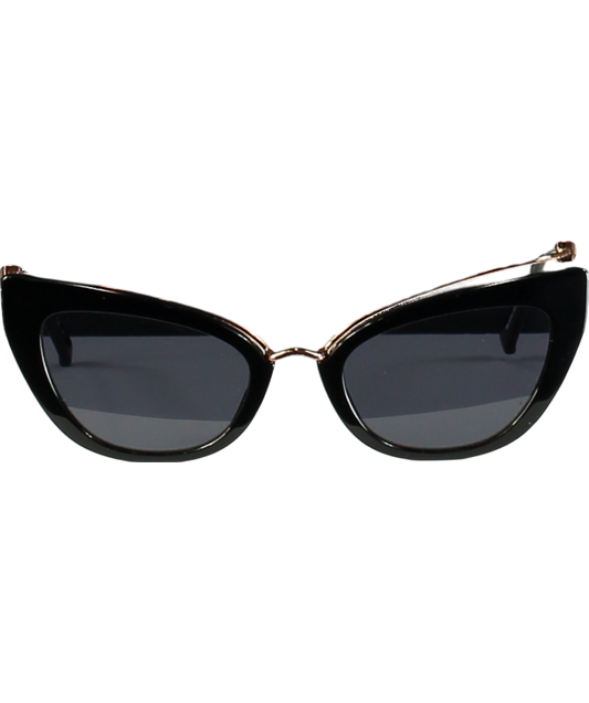 Max Mara Black Thin Frame Cat Eye Sunglasses One Size