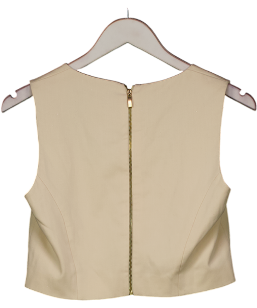 Karen Millen Beige Tailored Waistcoat Crop Top UK 12