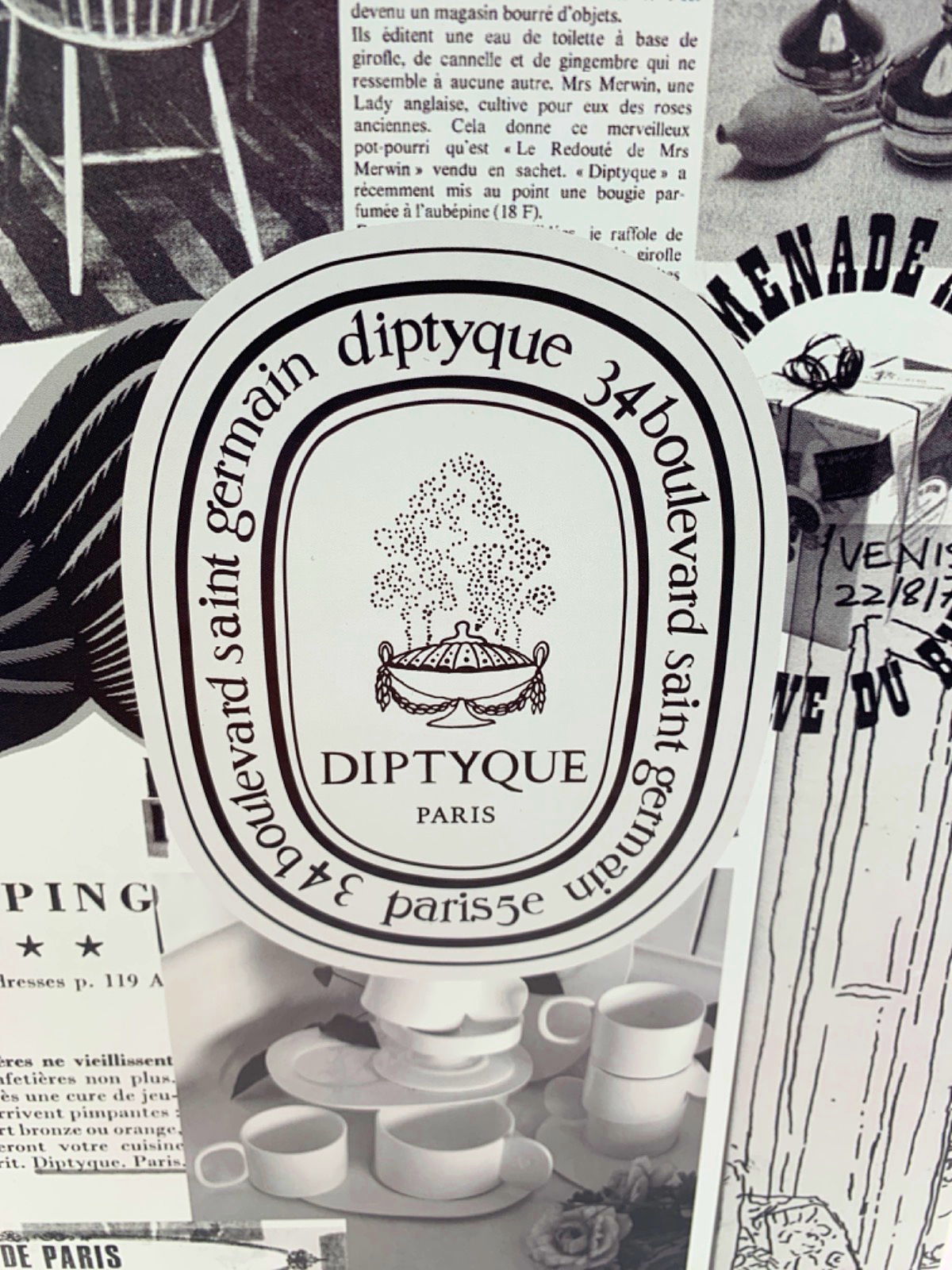 Diptyque White Antique Wax Vase PM