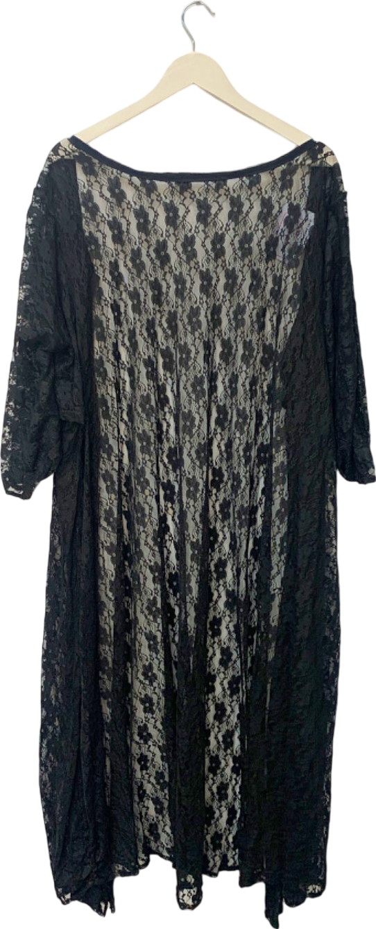 Unbranded Black Lace Kimono UK XXL