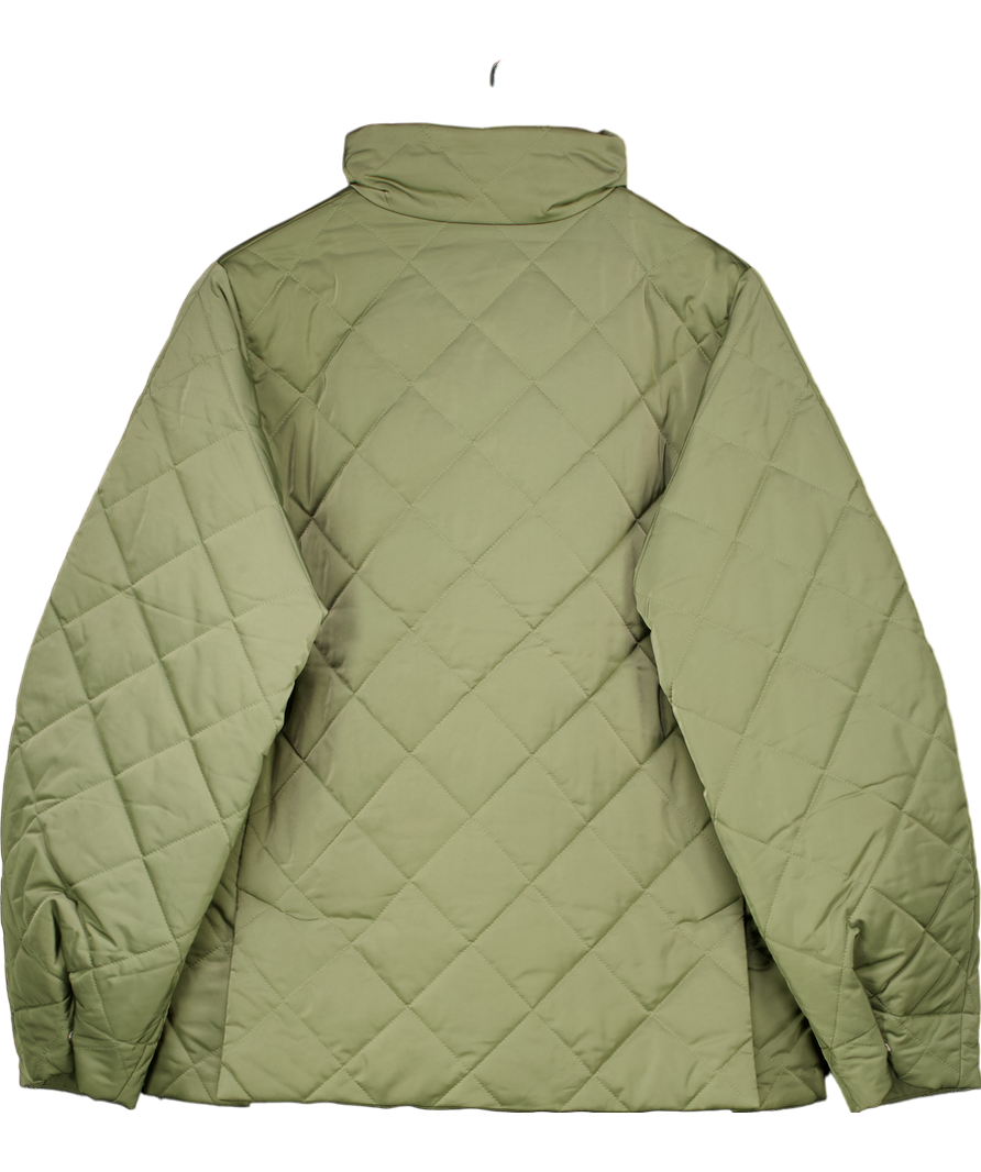 & Other Stories Green Diamond Quilted Jacket UK L