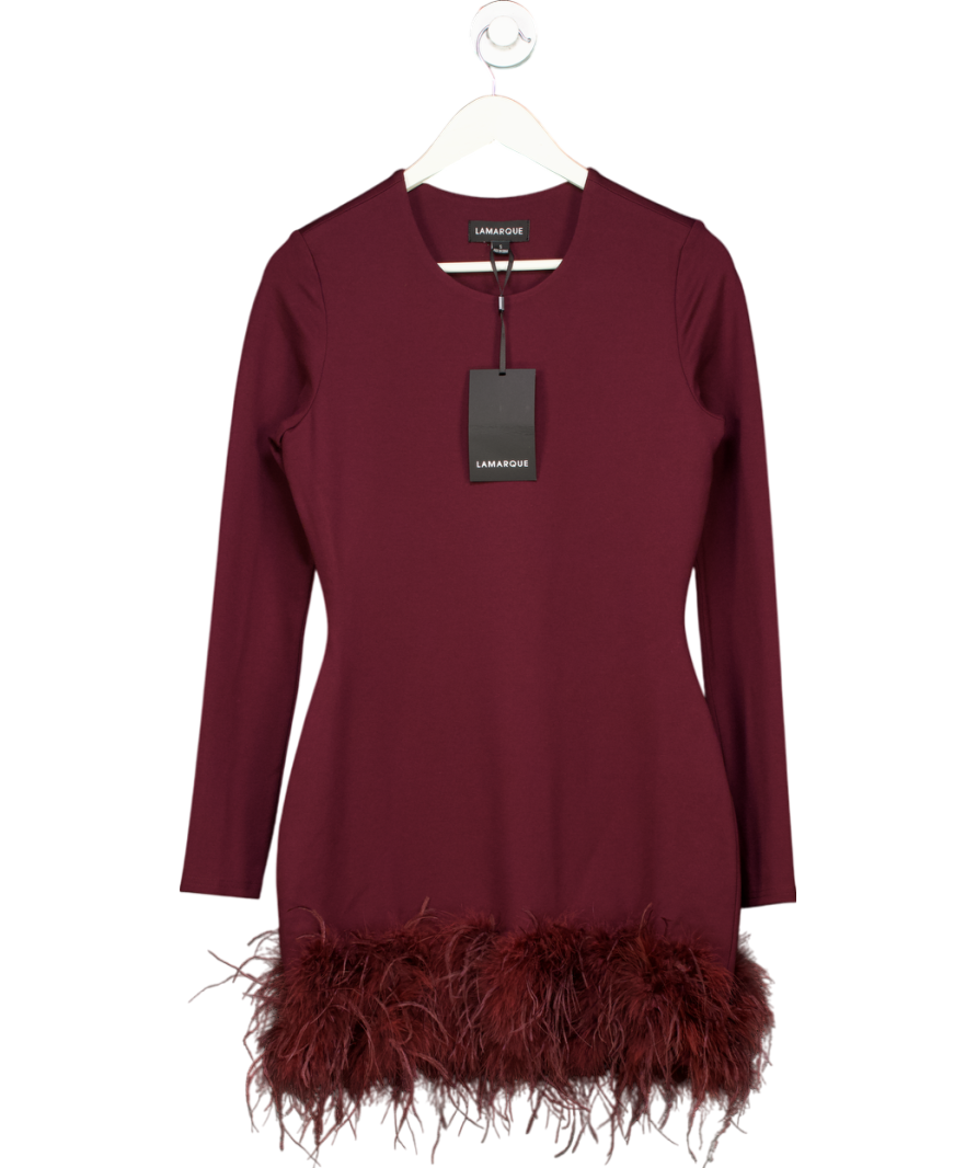 Lamarque Purple Bahira Knit Mini Dress In Mahogany UK S