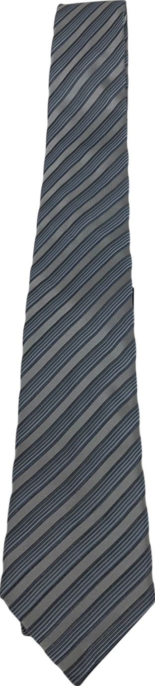 Lanvin Grey Striped Silk Tie