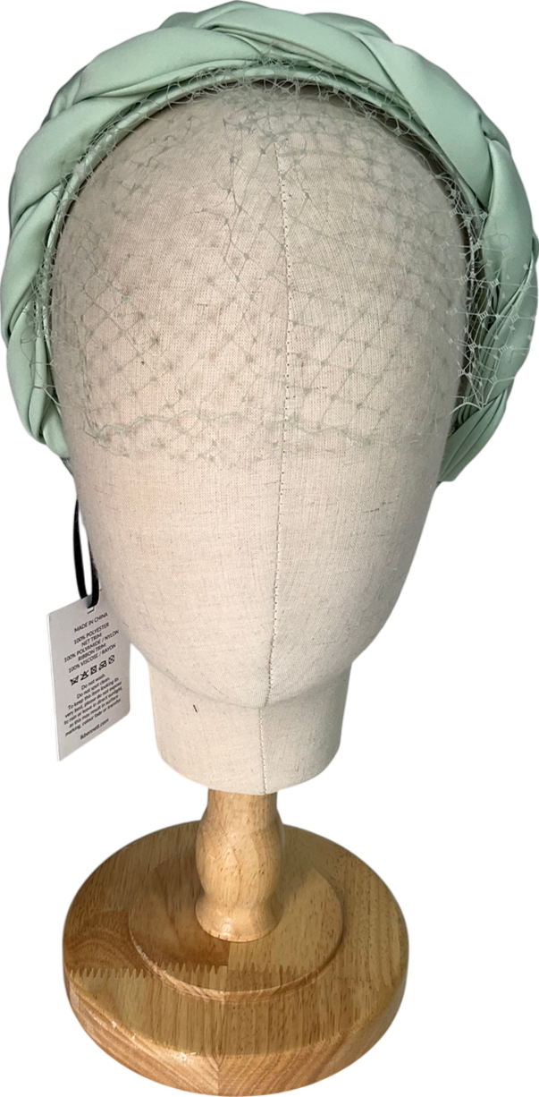 L.K.Bennett Green Melissa Plaited Headband fascinator with net